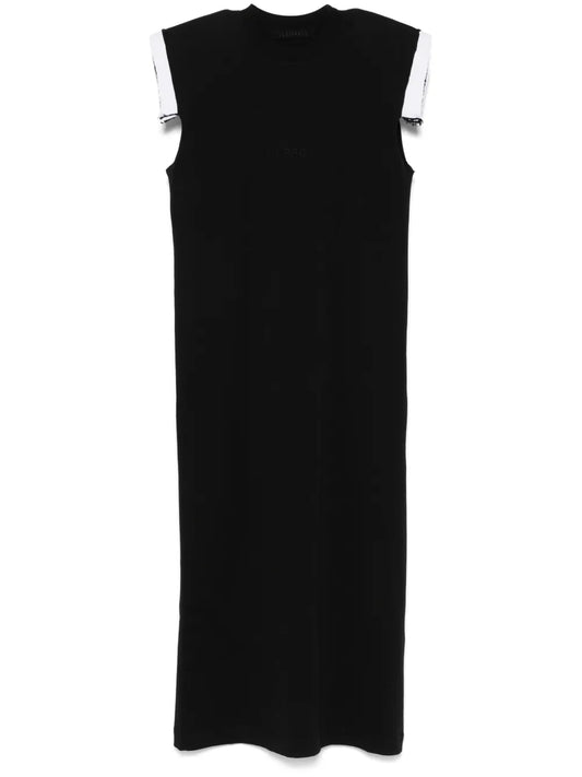 Embroidered Layered Midi Dress