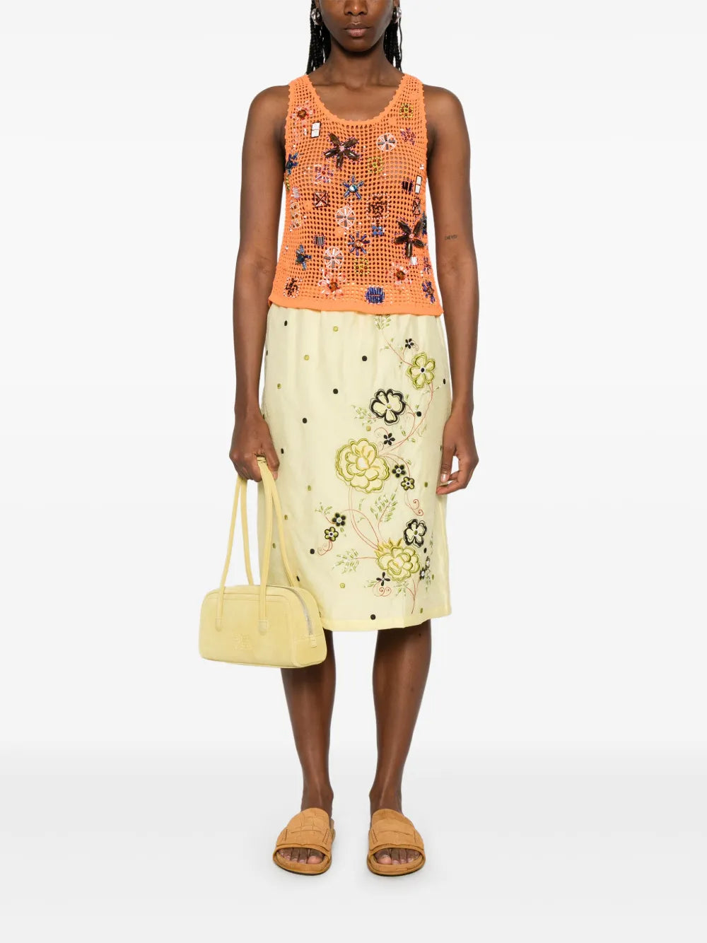 Peonies Midi Skirt