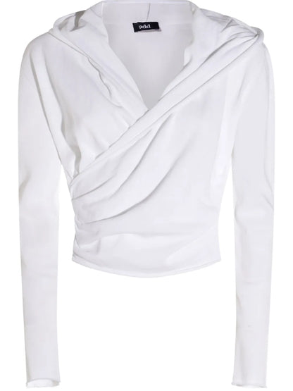Draped-Front Hoodie