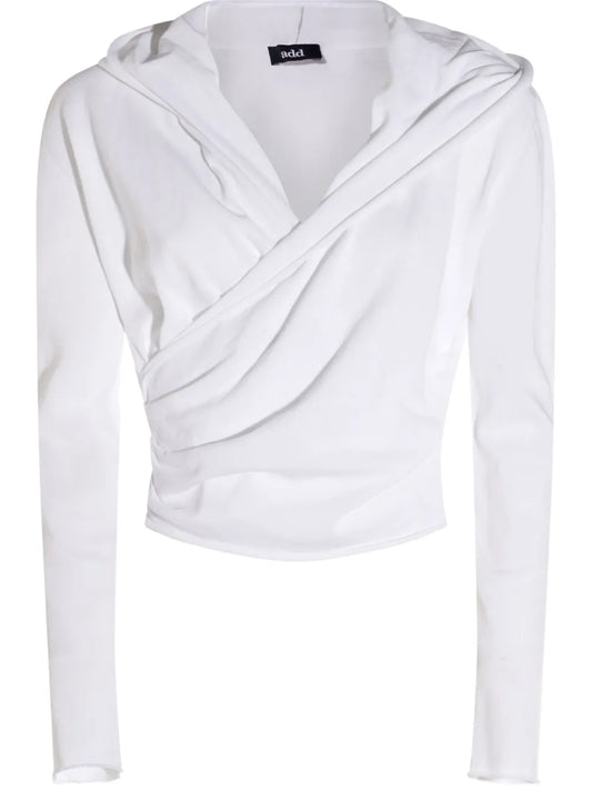 Draped-Front Hoodie
