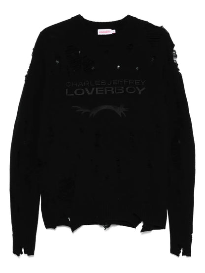Logo Distressed Sweater