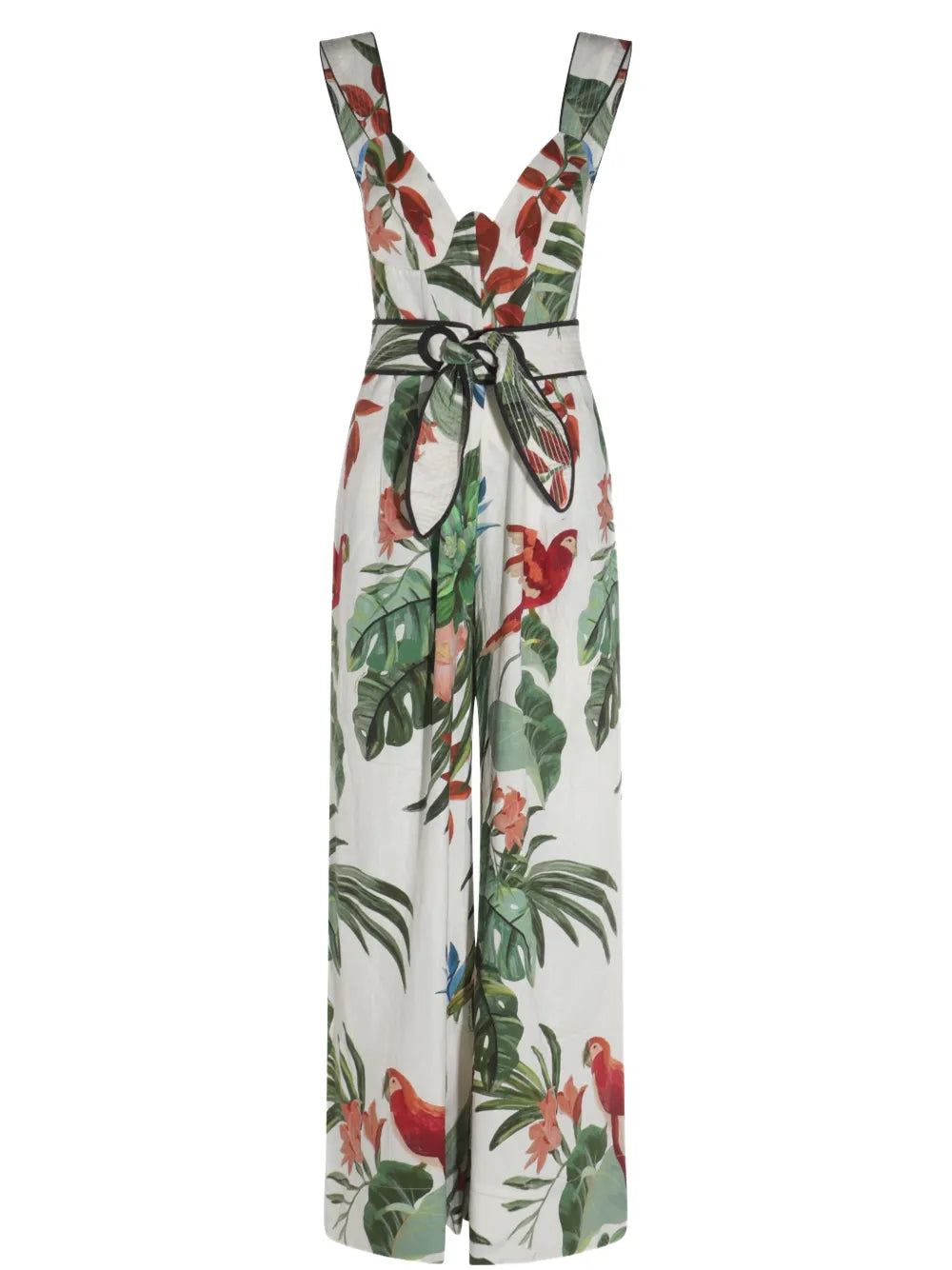Tropical-Print Jumpsuit