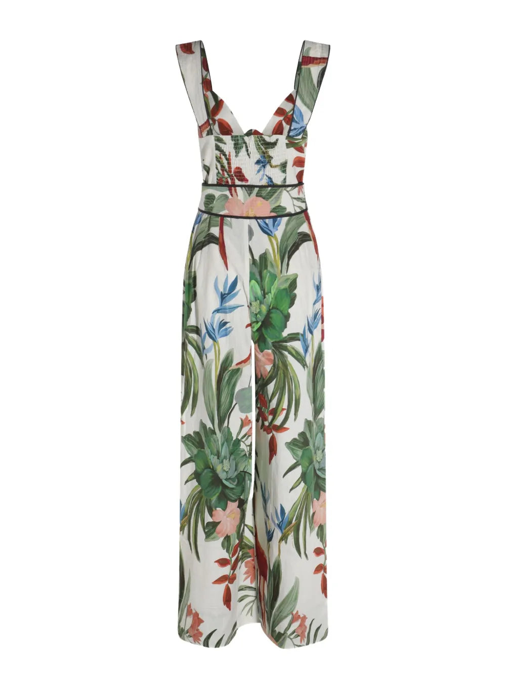 Tropical-Print Jumpsuit