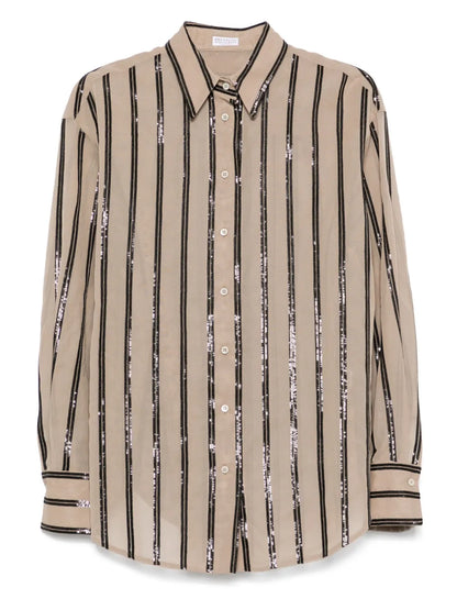 Sequin-Stripes Shirt