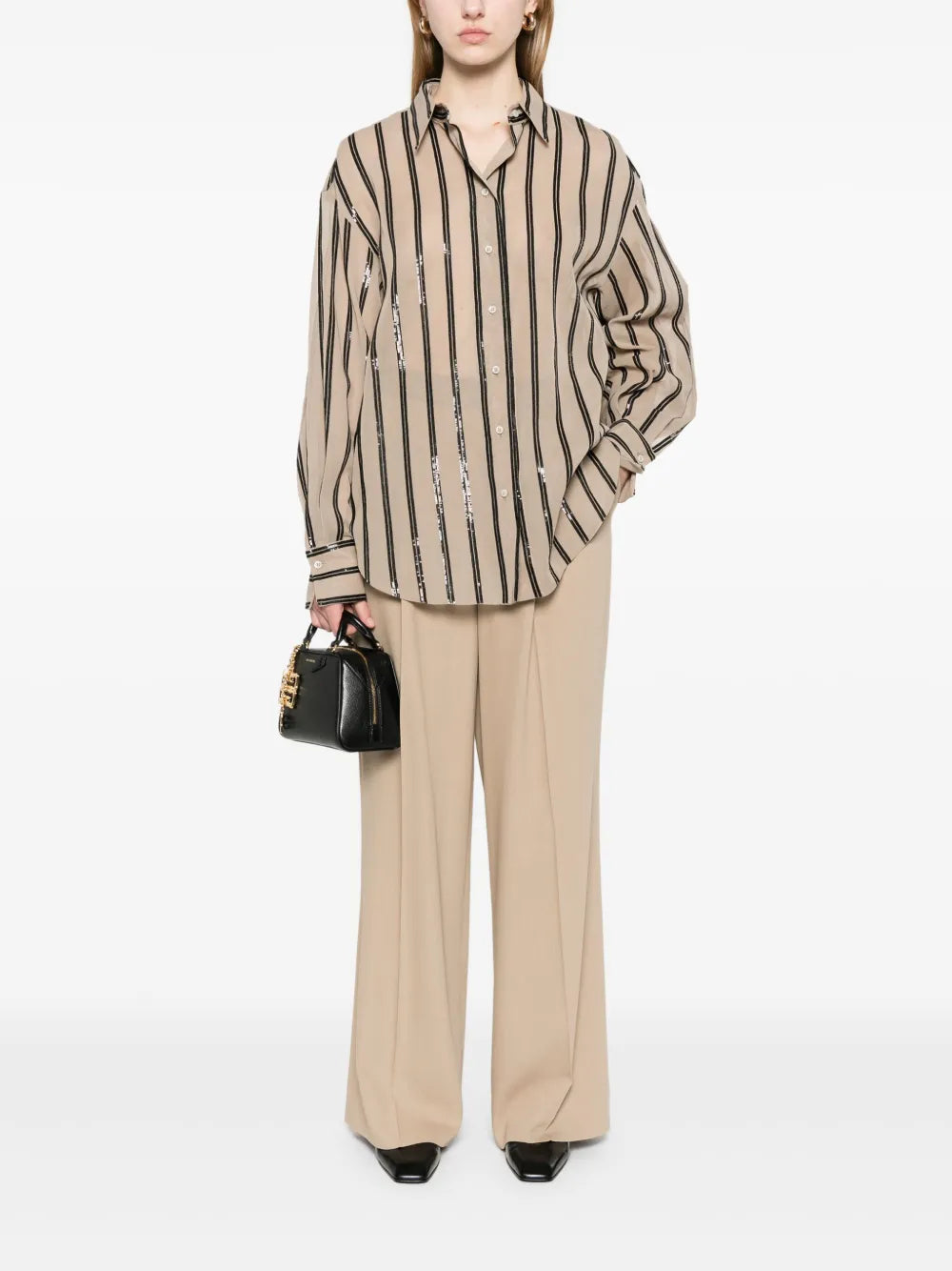 Sequin-Stripes Shirt
