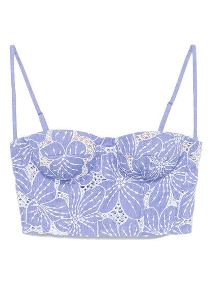 Floral-Embroidered Top
