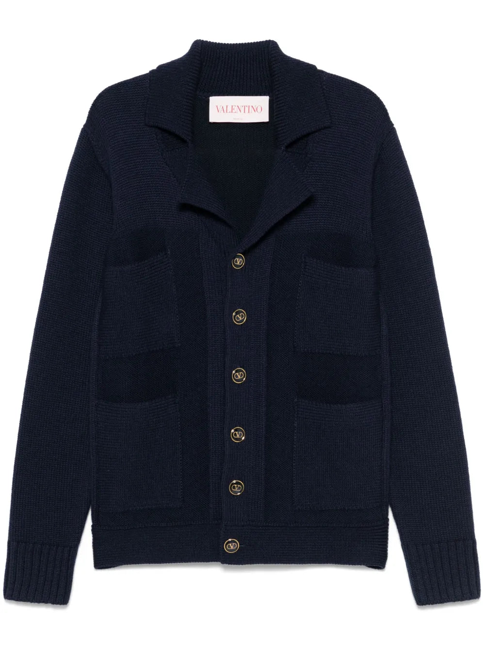 Notched-Lapels Cardigan