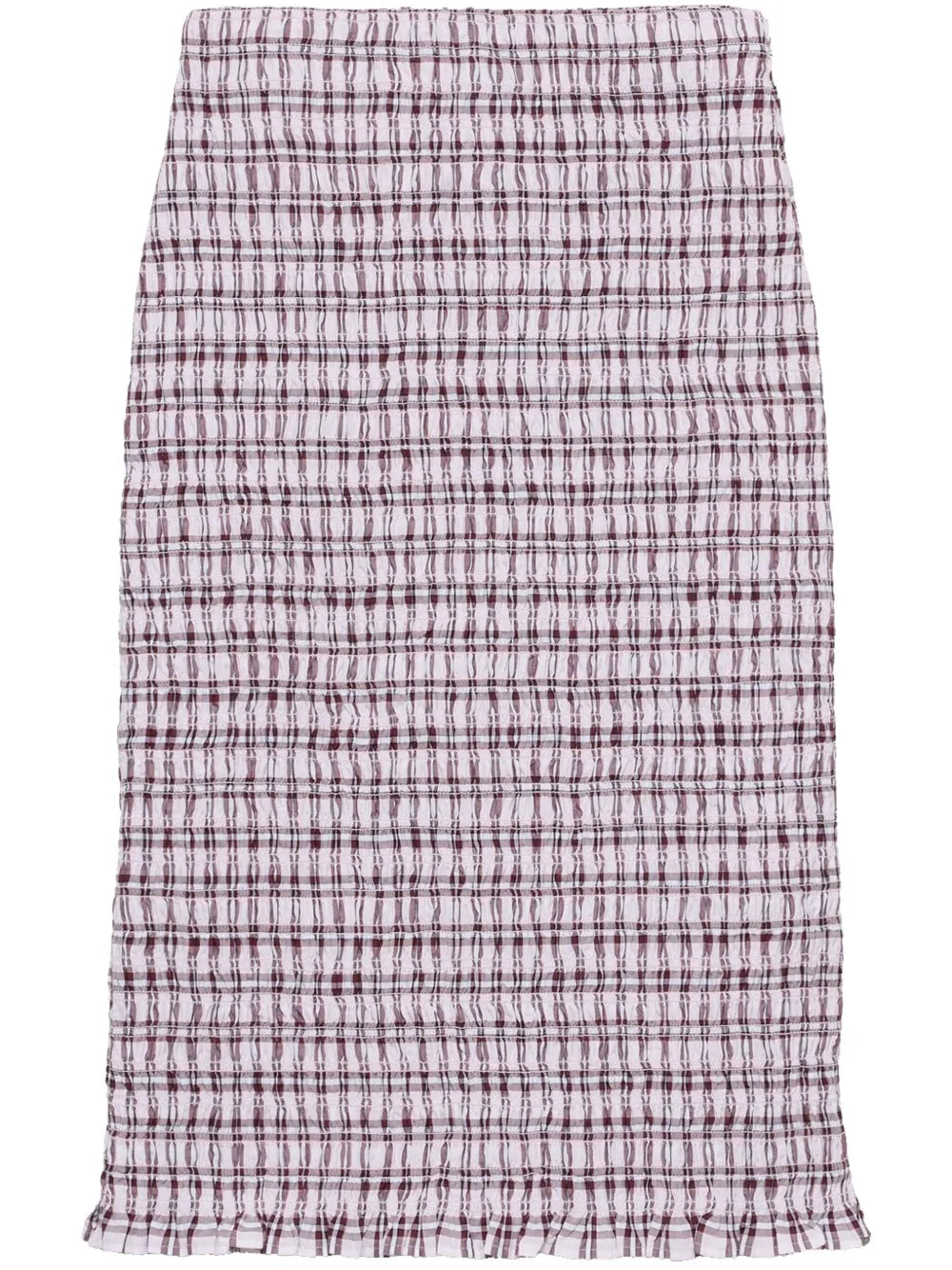 Checked Cotton Midi Skirt