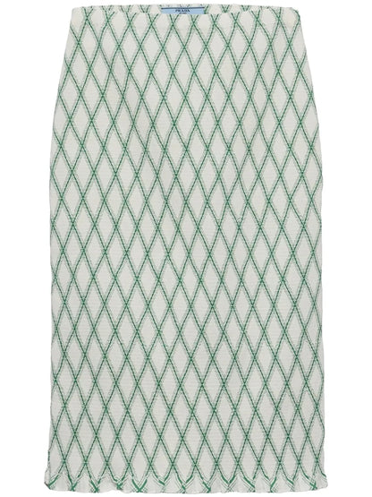 Patterned Cotton Midi Skirt