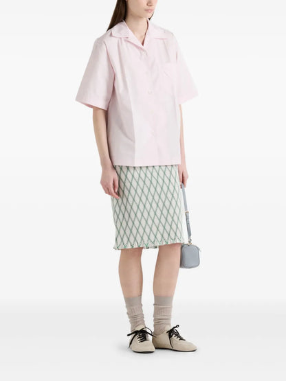 Patterned Cotton Midi Skirt