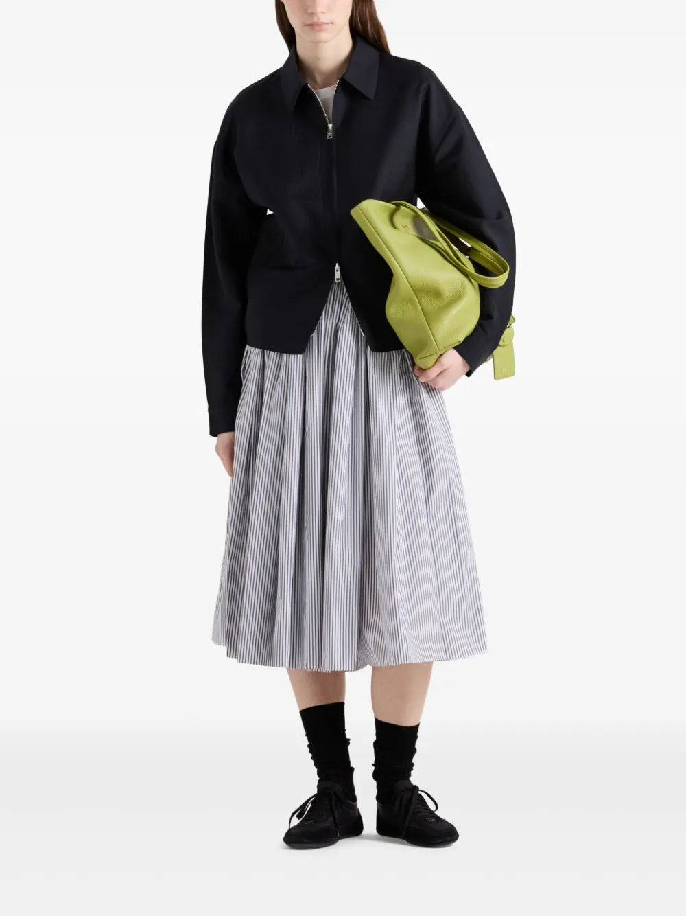 Striped Poplin Skirt