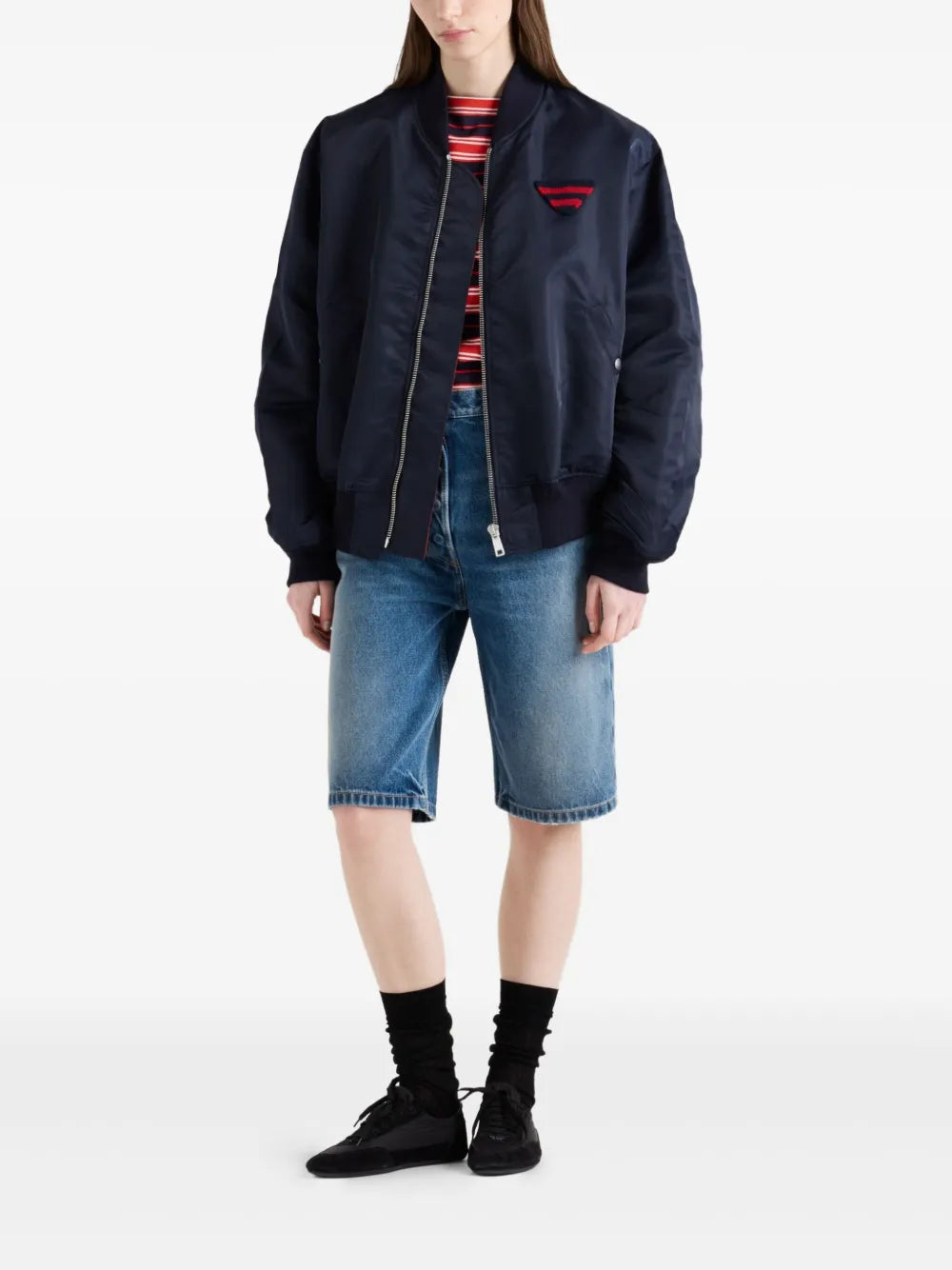Logo Patch Bomber Jacket