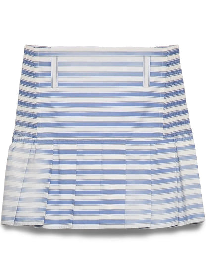 Striped Poplin Mini Skirt