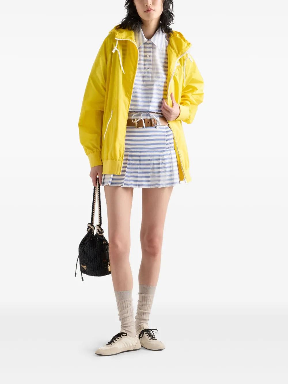 Striped Poplin Mini Skirt