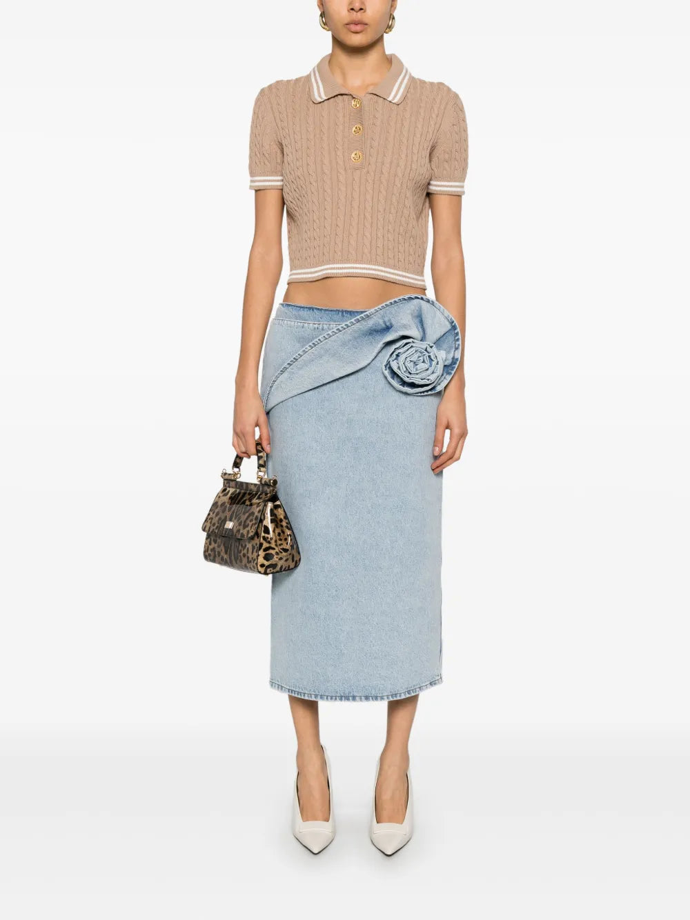 Cable-Knit Polo Shirt
