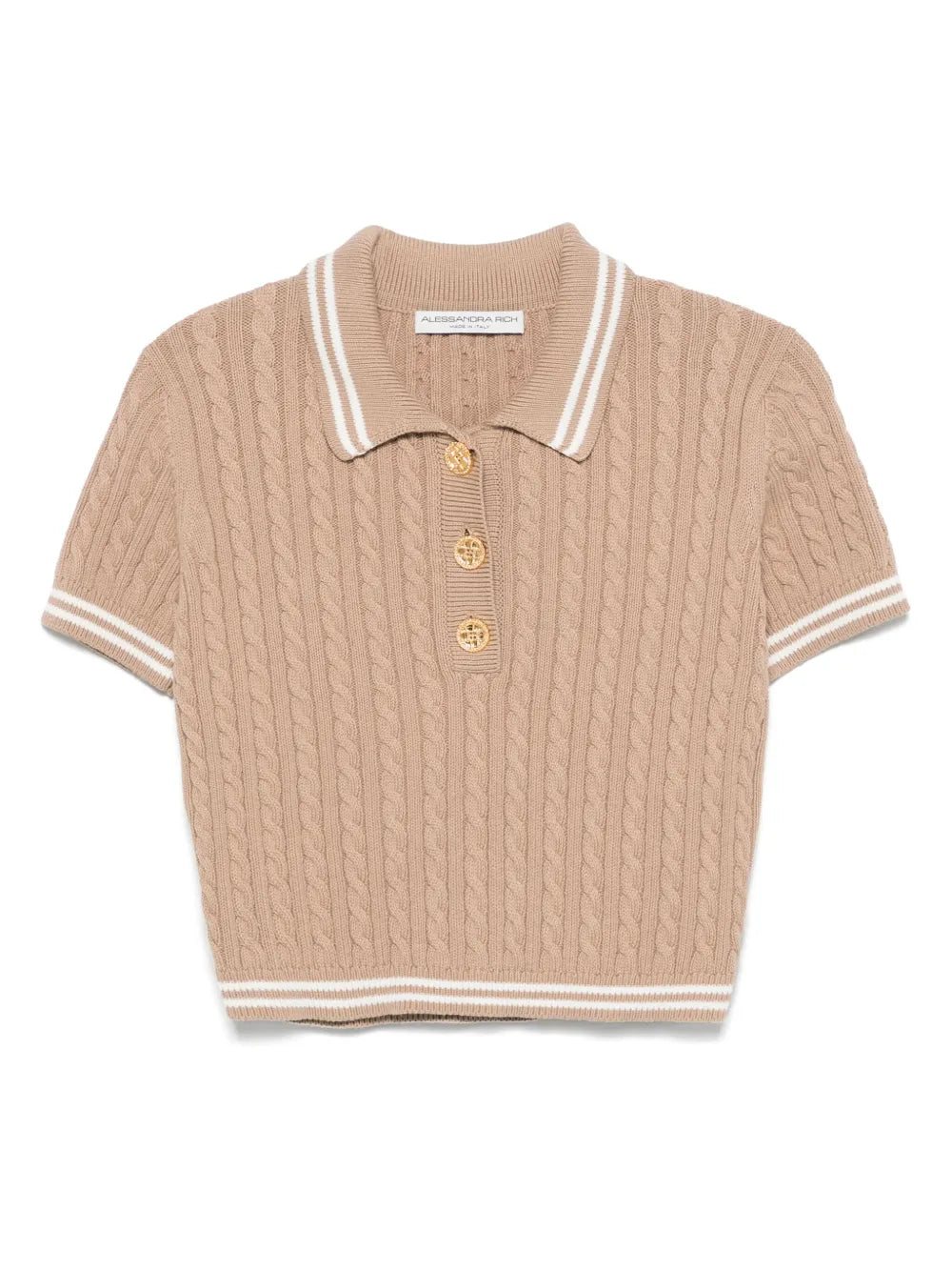 Cable-Knit Polo Shirt