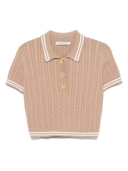 Cable-Knit Polo Shirt