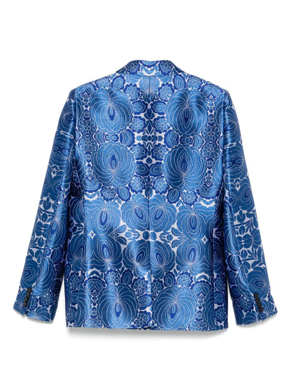 Floral-Jacquard Blazer