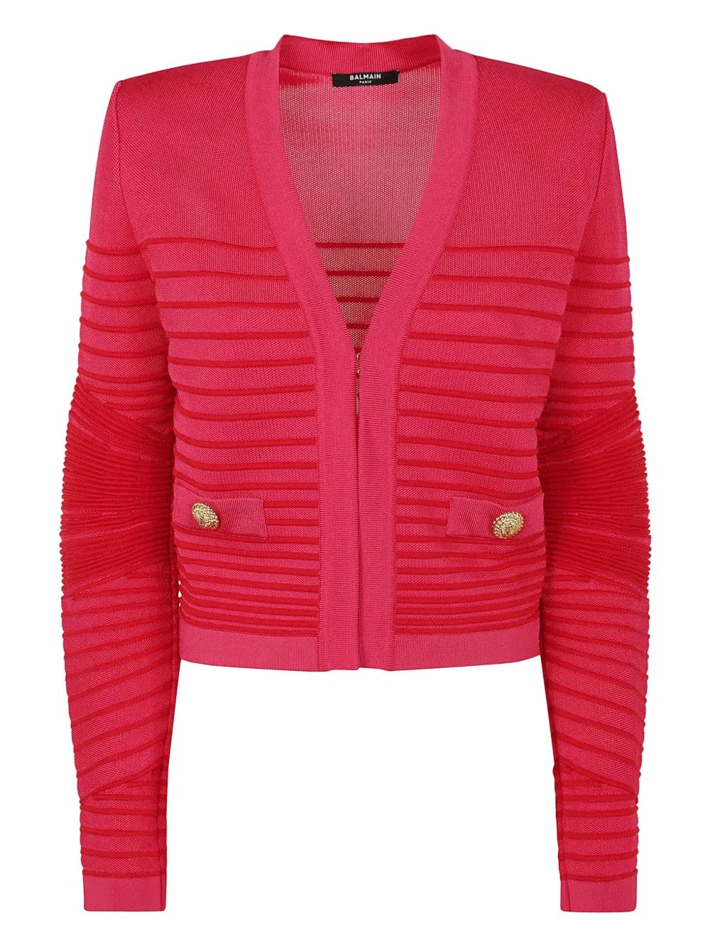 Ribbed-Detail Cardigan