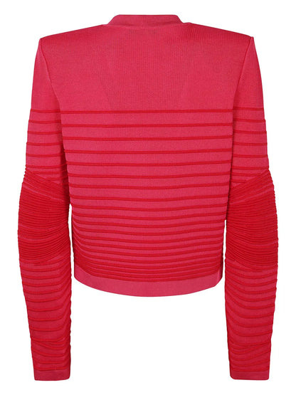 Ribbed-Detail Cardigan