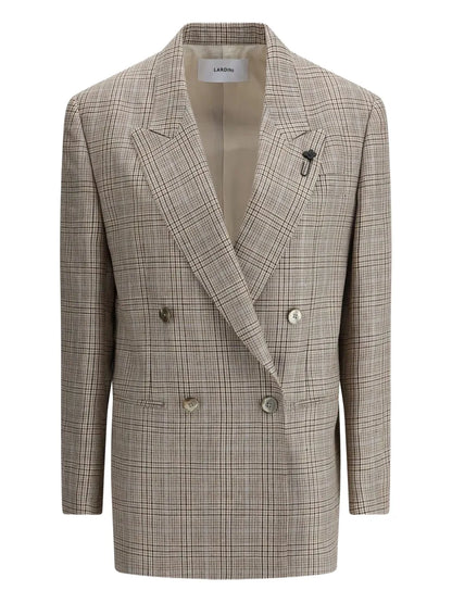 Plaid Double-Breasted Blazer