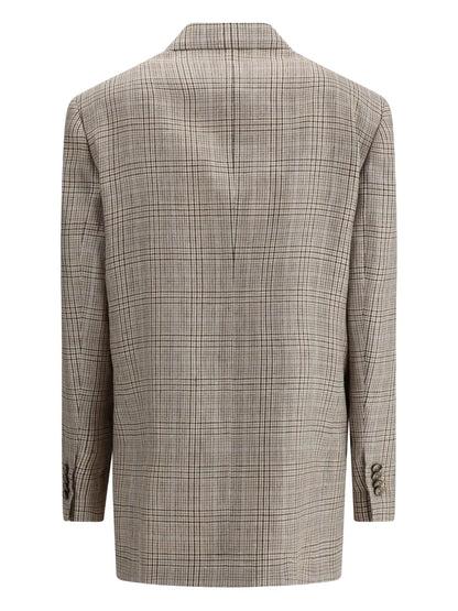 Plaid Double-Breasted Blazer