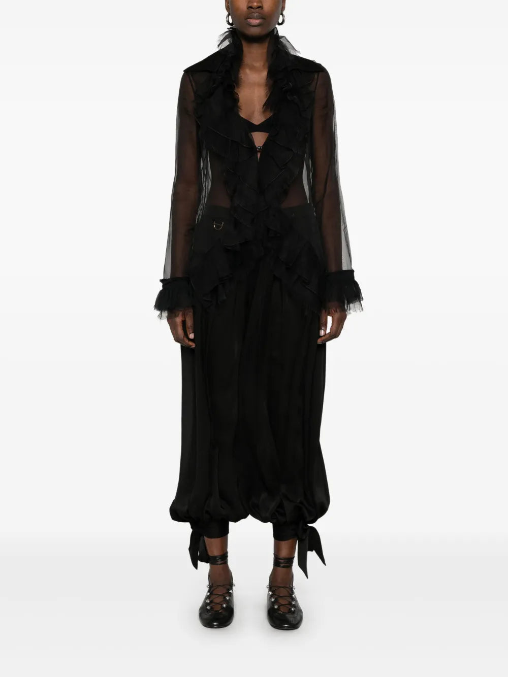 Georgette-Crepe Culottes