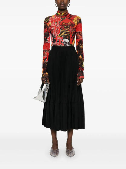 Plissé Midi Skirt