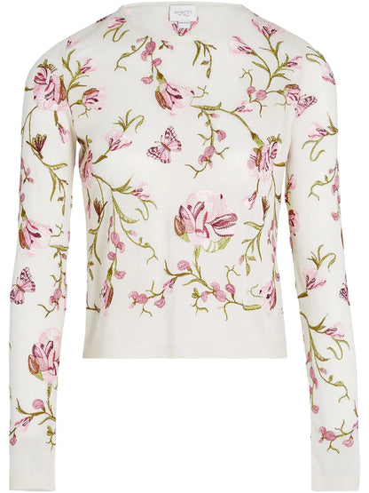 Floral-Intarsia Sweater