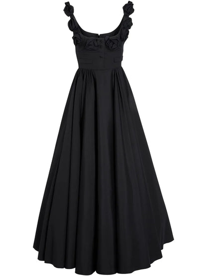 Floral-Appliqué Dress