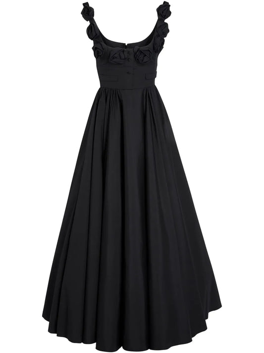 Floral-Appliqué Dress