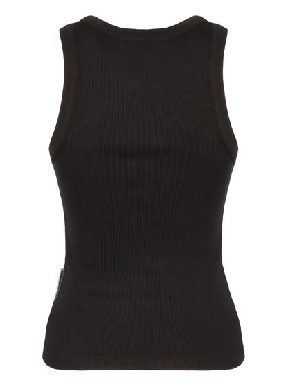 Embroidered-Motif Tank Top