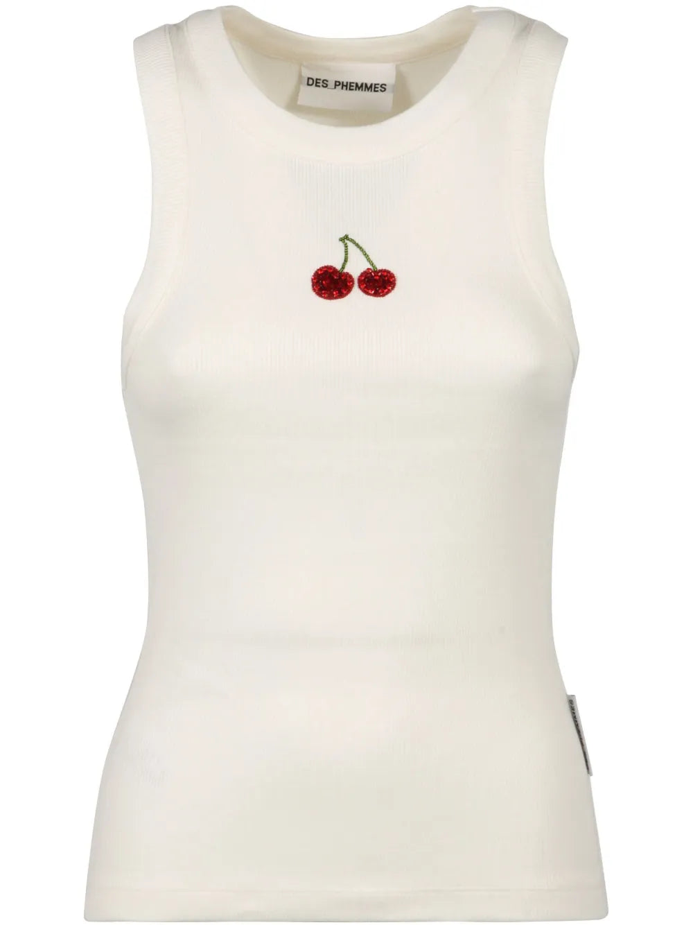 Embroidered-Motif Tank Top