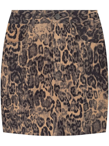 Leopard-Print Mini Skirt