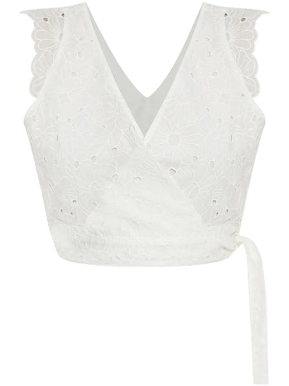 Scallop-Detail Wrap Top