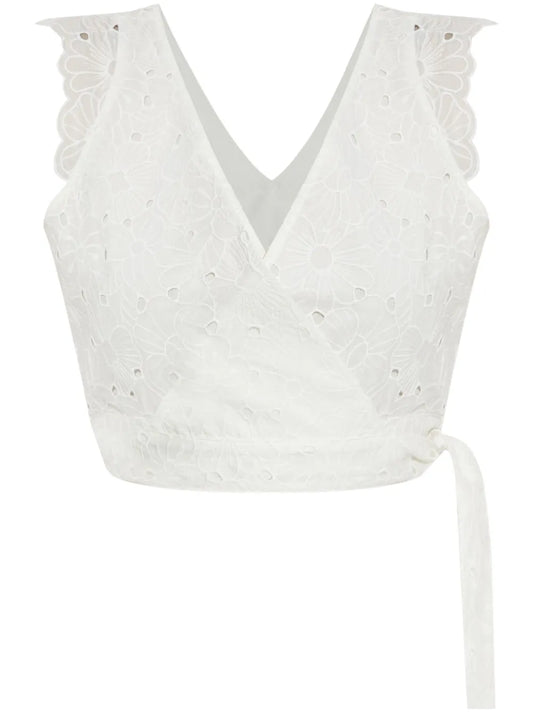 Scallop-Detail Wrap Top