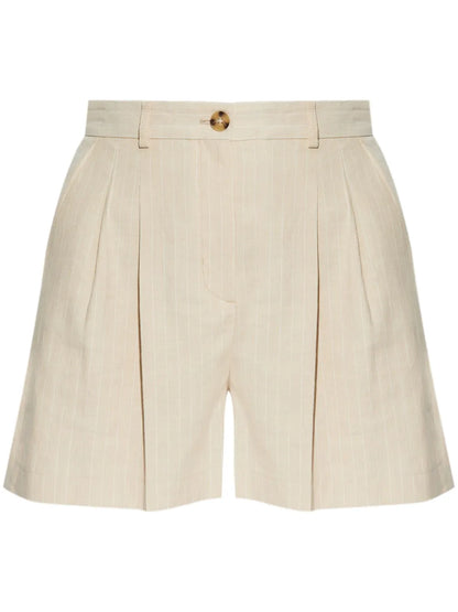 Pleated High-Rise Shorts