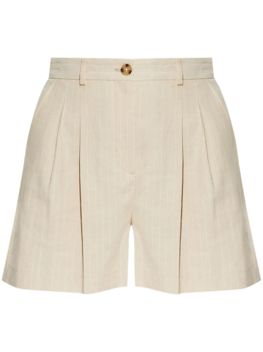 Pleated High-Rise Shorts