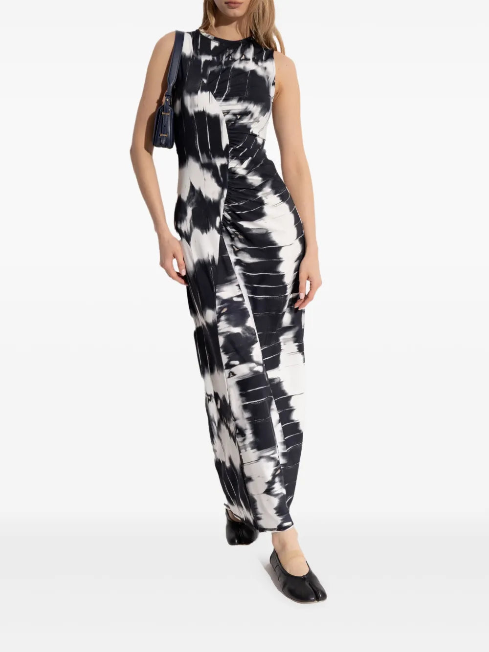 Tie-Dye Draped Maxi Dress