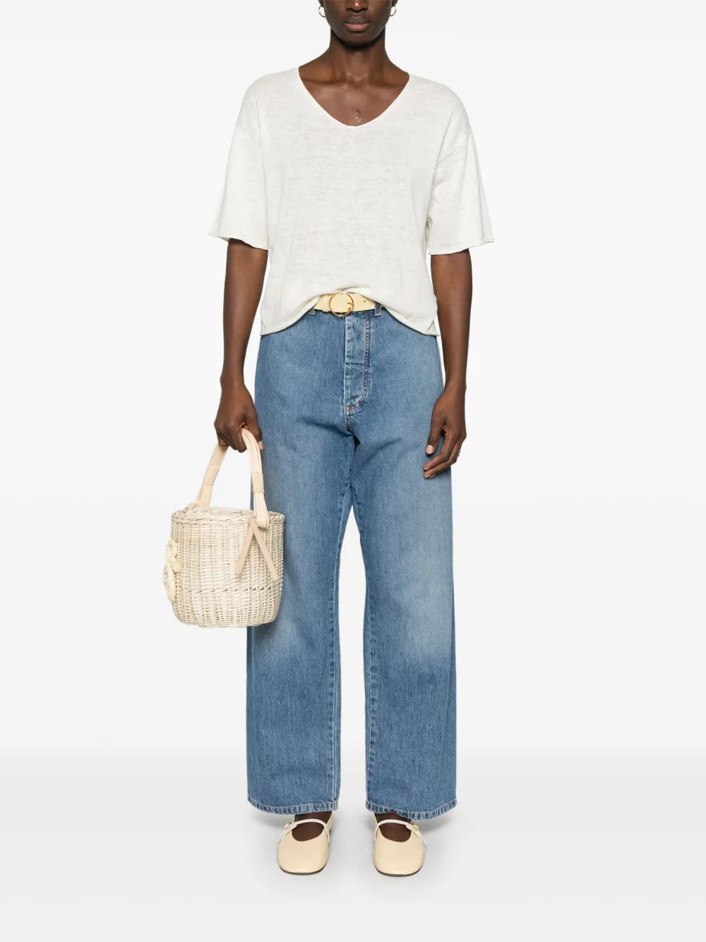 Straight-Leg Belted Jeans