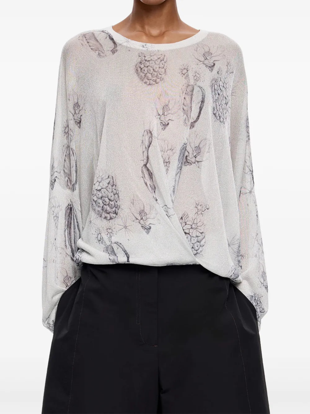 Lurex-Detail Printed Jumper