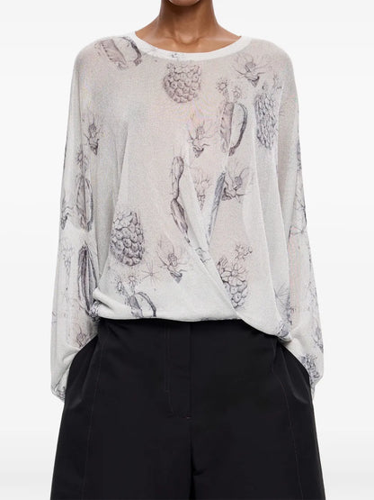 Lurex-Detail Printed Jumper