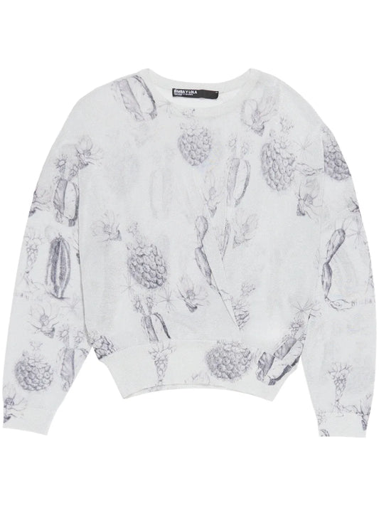 Lurex-Detail Printed Jumper