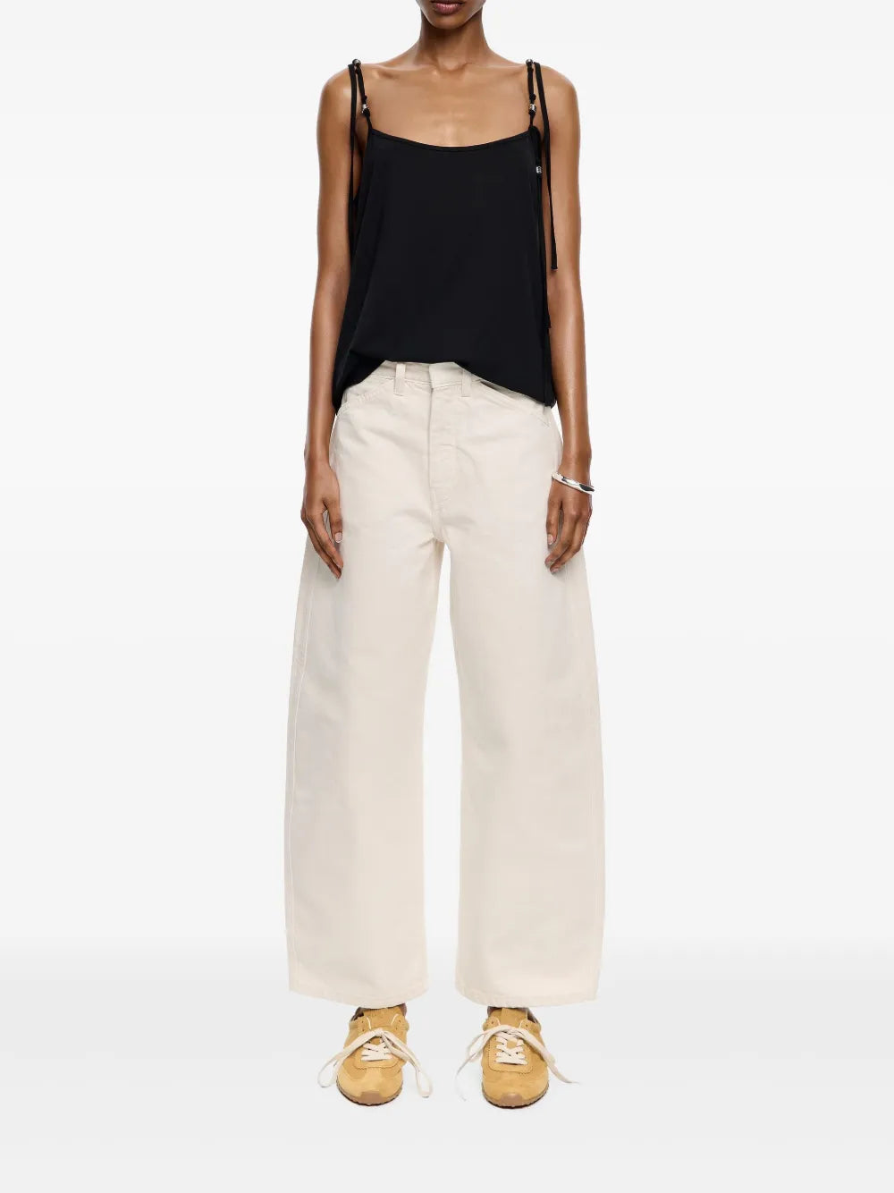 Wide-Leg Tapered Jeans