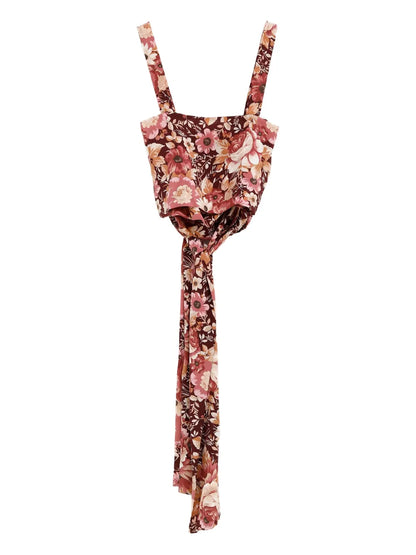 Floral-Print Cropped Top