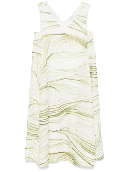 Herbal-Print Midi Dress