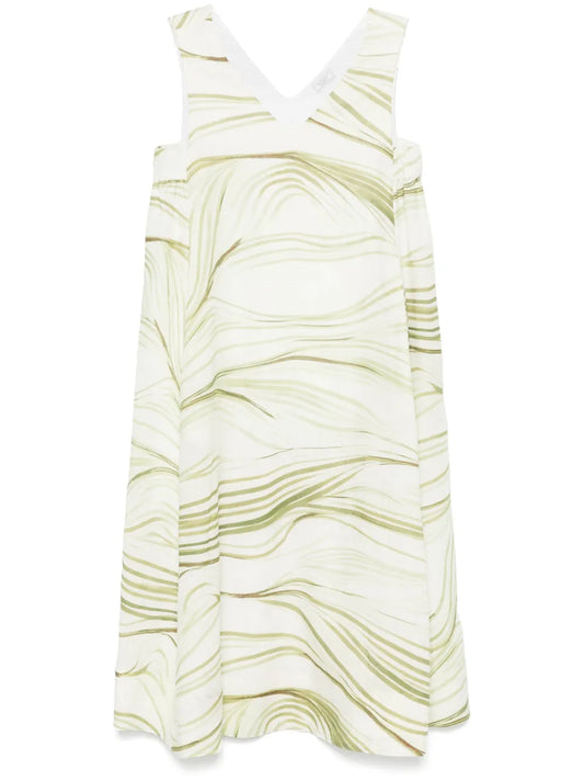 Herbal-Print Midi Dress
