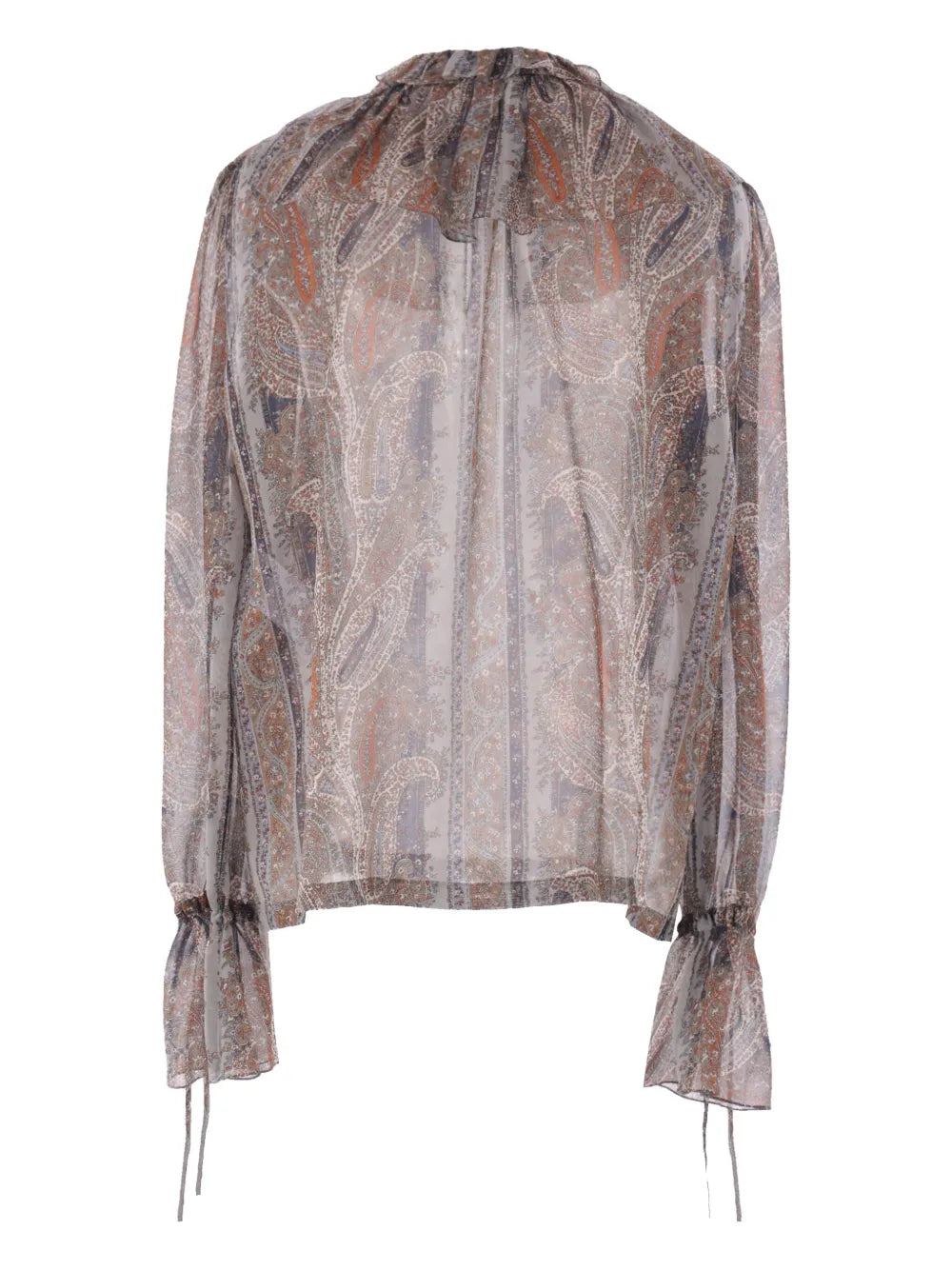 Paisley-Print Silk Blouse