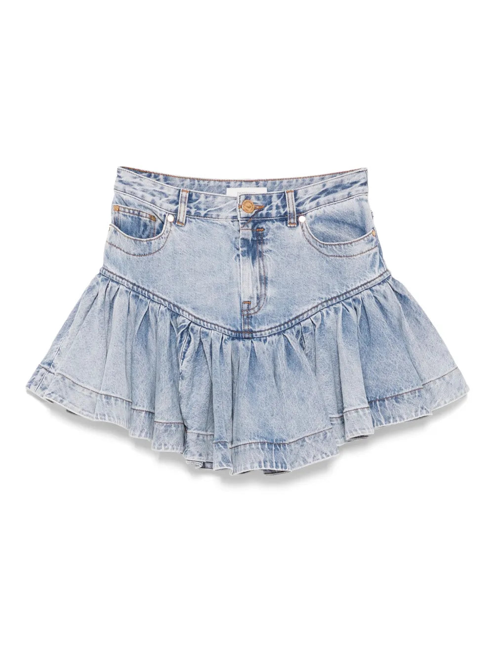 Frilled Denim Mini Skirt