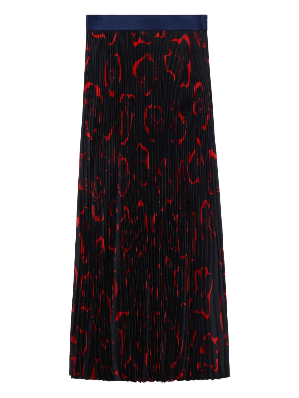 Floral-Print Pleated Midi Skirt